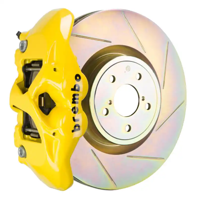 Brembo 15-21 WRX (VA) Front GT BBK 4 Piston Cast 326 x30 1pc Rotor Slotted Type-1- Yellow Seasonal Sale