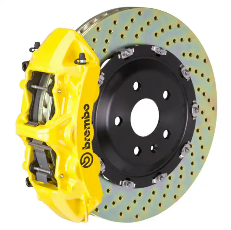 Luxury Brembo 19+ 330i Front GT BBK 6 Piston Cast 380x34 2pc Rotor Drilled-Yellow